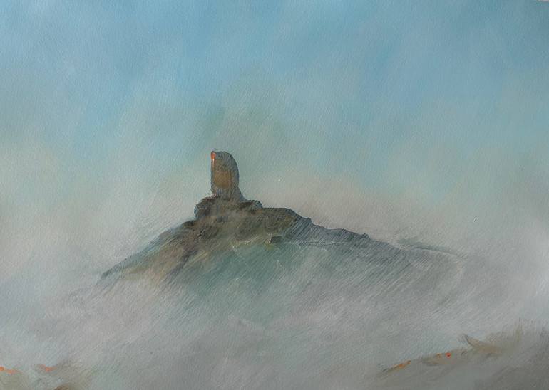 Mist swirling around the Atalaya Painting by Ian Rutter | Saatchi Art