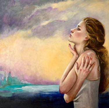 Original Expressionism Women Painting by Maria Romano