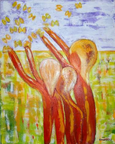 Original Abstract Expressionism Children Painting by Marleen Becks