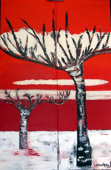 Original Art Deco Tree Paintings by Marleen Becks