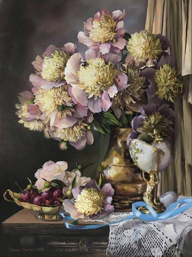 Original Classicism Still Life Mixed Media by Tatjana Cechun