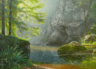 Original Fine Art Water Painting by Emil Mlynarcik