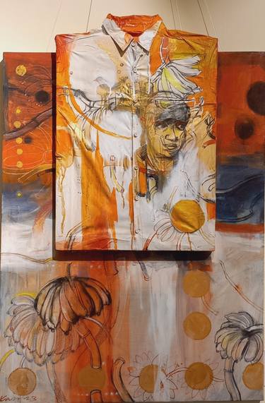 Original Conceptual Men Mixed Media by Kishore Ghosh