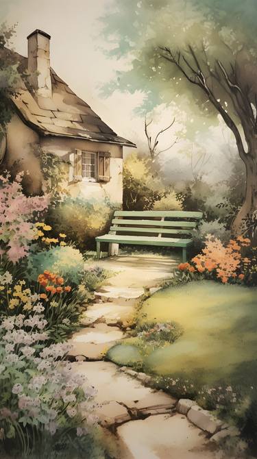 Original Impressionism Garden Digital by Goddy Bor