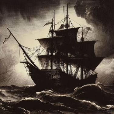 Print of Conceptual Ship Digital by Gravure Allure