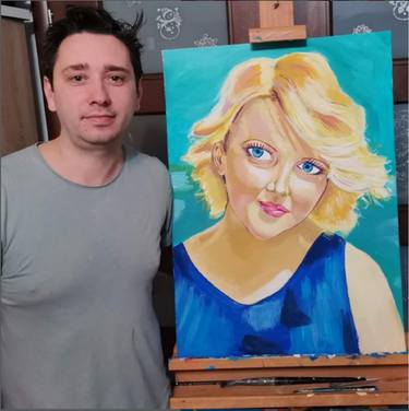 Original Contemporary Portrait Painting by Robert Albescu