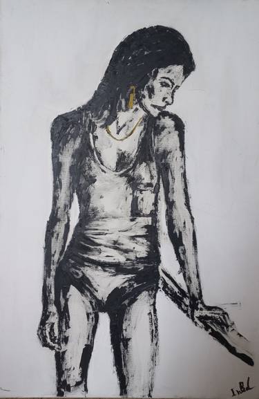 Original Black & White Women Painting by Inbal Gradus
