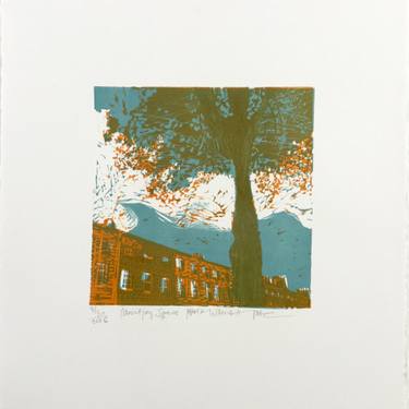 Original Abstract Expressionism Architecture Printmaking by Marta Wakula-Mac