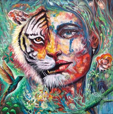 Original Expressionism Animal Painting by Yunier Pouza