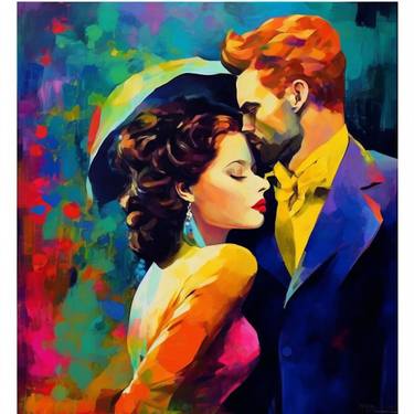 Original Art Deco Love Digital by Evgenia  Bazhenova