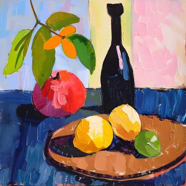 Original Abstract Expressionism Still Life Printmaking by Evgenia  Bazhenova