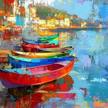 Original Abstract Boat Digital by Evgenia  Bazhenova