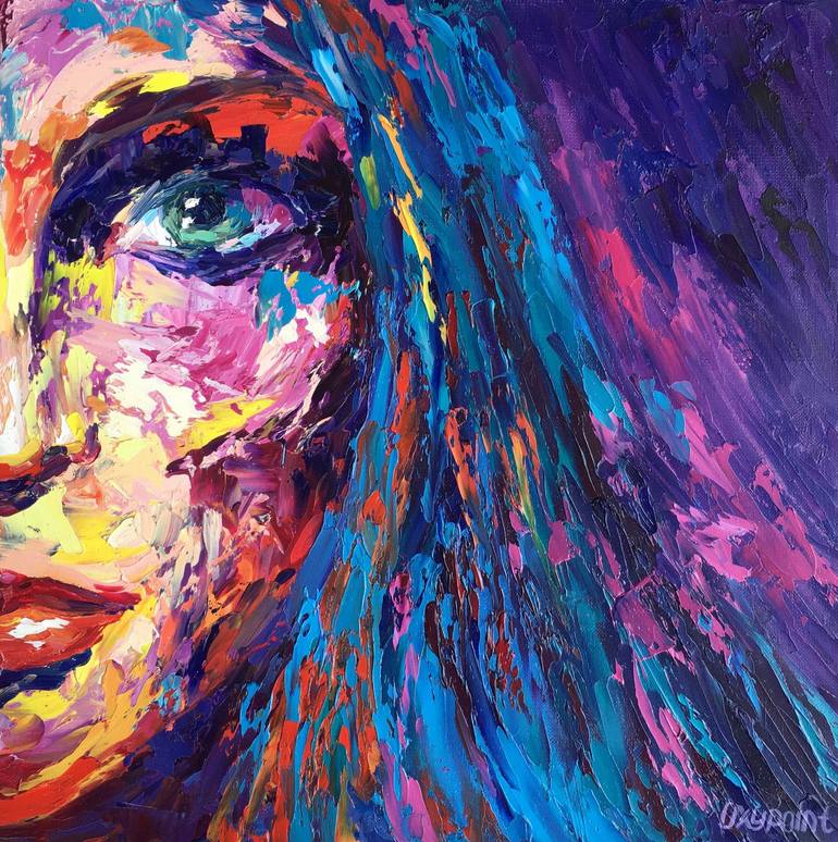 Print of Abstract Expressionism Portrait Paintings by Oxypoint Oxana Kravtsova