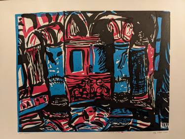 Original Abstract Architecture Printmaking by Maja Kovač