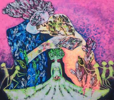 Original Fine Art Love Painting by Uret Pariono