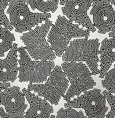 Original Conceptual Geometric Printmaking by Michael E Voss