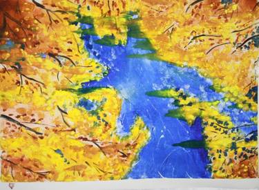Original Abstract Tree Printmaking by Michael E Voss