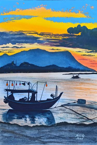 Original Pop Art Landscape Painting by Natalia Buhaienko