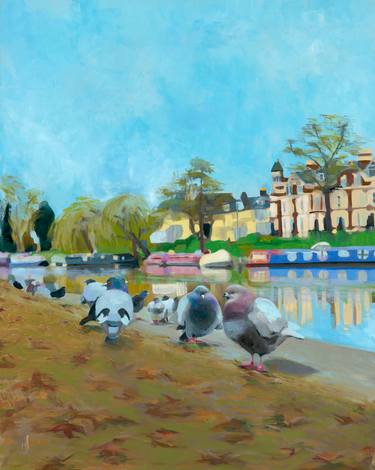 Original Contemporary Cities Painting by Monica Alikoviene
