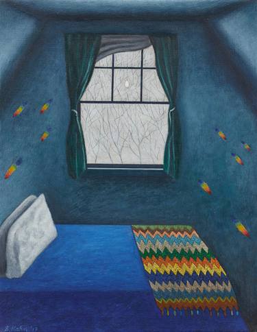 Original Fine Art Interiors Painting by Scott Kahn