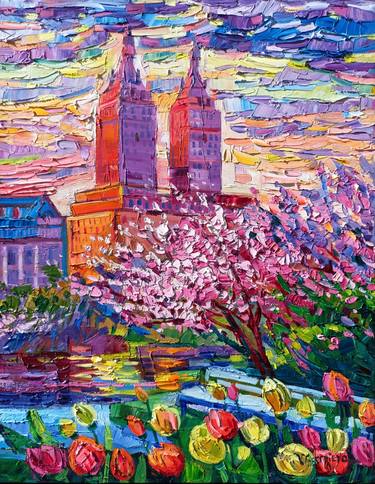 Original Abstract Expressionism Cities Paintings by Vanya Georgieva