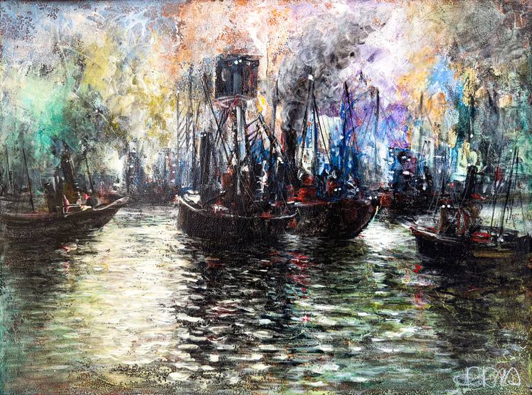 From the Nostalgia for the port series Painting by Carlos Orrea ...