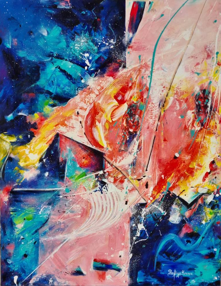 Original Abstract Expressionism Abstract Paintings by Rafiye Karaca
