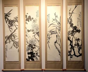 Original Black & White Calligraphy Paintings by Joo-Young Choé