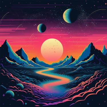 Original Glitch Outer Space Digital by Tika Design