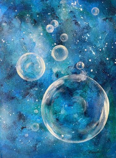 Original Abstract Outer Space Paintings by Yvonne Casander