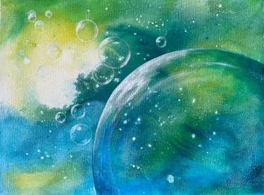 Original Abstract Outer Space Paintings by Yvonne Casander