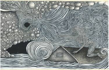 Original Surrealism Places Drawing by Mac Mcgill