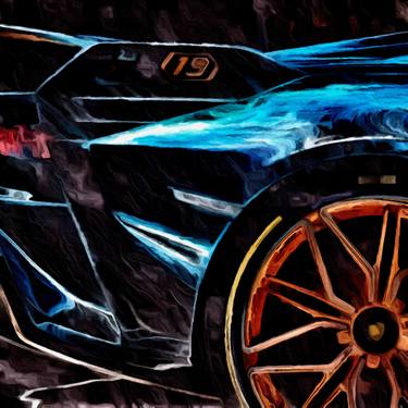 Original Abstract Automobile Paintings by The Supercar Artist