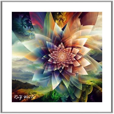 Original Art Deco Floral Digital by Raz Write