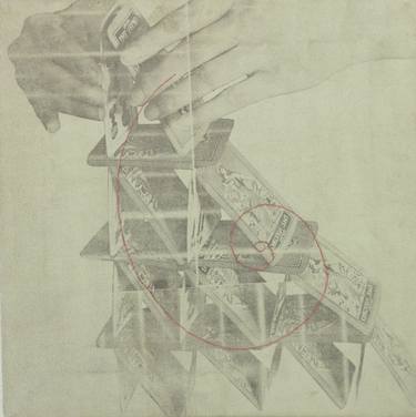 Original Conceptual Geometric Mixed Media by Matia Chincarini