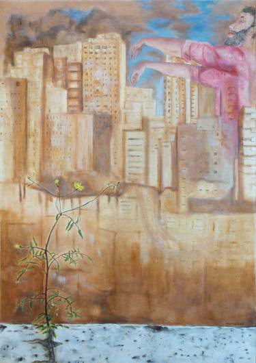 Original Conceptual Cities Painting by Américo De Carvalho E Sousa