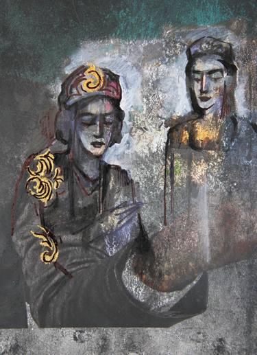 Original Contemporary Women Mixed Media by Nasser Palangi