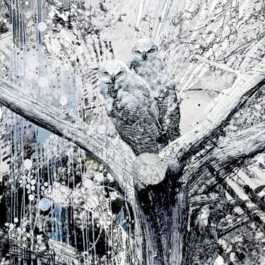 Original Abstract Animal Mixed Media by Andrea Q Thompson