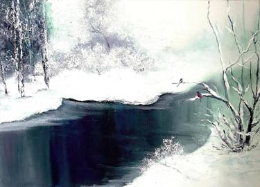 Original Abstract Expressionism Landscape Paintings by Violeta Allaberdieva
