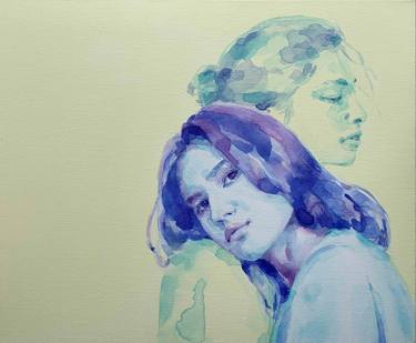 Original Abstract Women Painting by Alina Lobanova