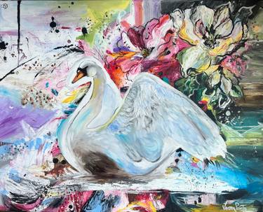 Original Abstract Expressionism Animal Painting by Valeria Prieto