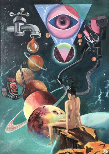 Print of Abstract Expressionism Outer Space Paintings by Rinetta Feliz