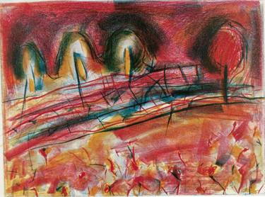 Original Abstract Landscape Printmaking by Olga Brink Art