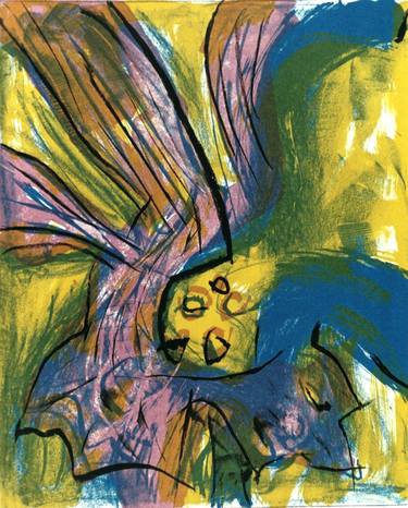 Original Abstract Expressionism Botanic Printmaking by Olga Brink Art