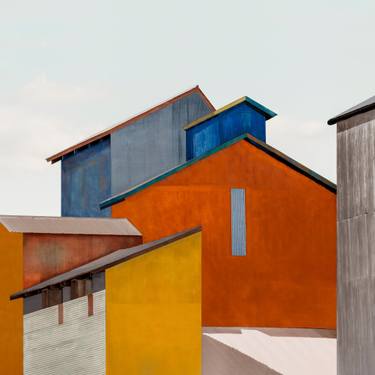 Original Abstract Expressionism Architecture Mixed Media by Wendy Hume Ginsberg