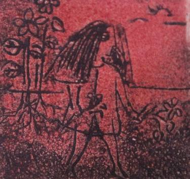 Original Abstract Expressionism Abstract Printmaking by Owais Matin