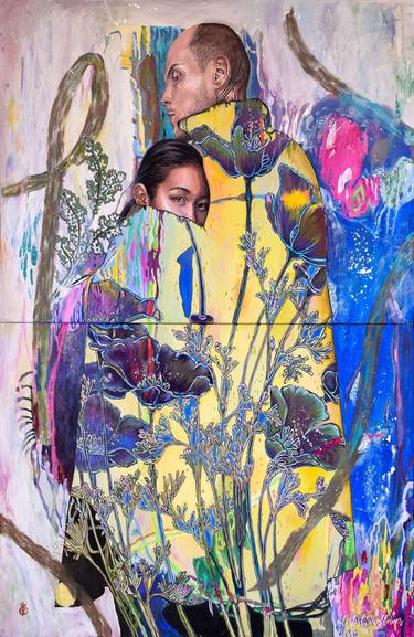 Original Abstract Love Mixed Media by Natalia Olhova