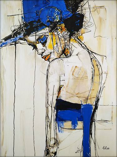 Original Abstract Expressionism Women Painting by Alexander Aksyonov