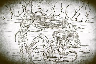 Original Baroque Fantasy Drawings by Pavlos Katavelos