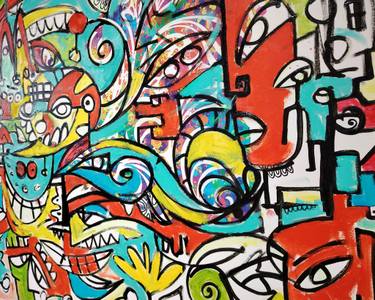Original Abstract People Painting by Kamran Sadikhov